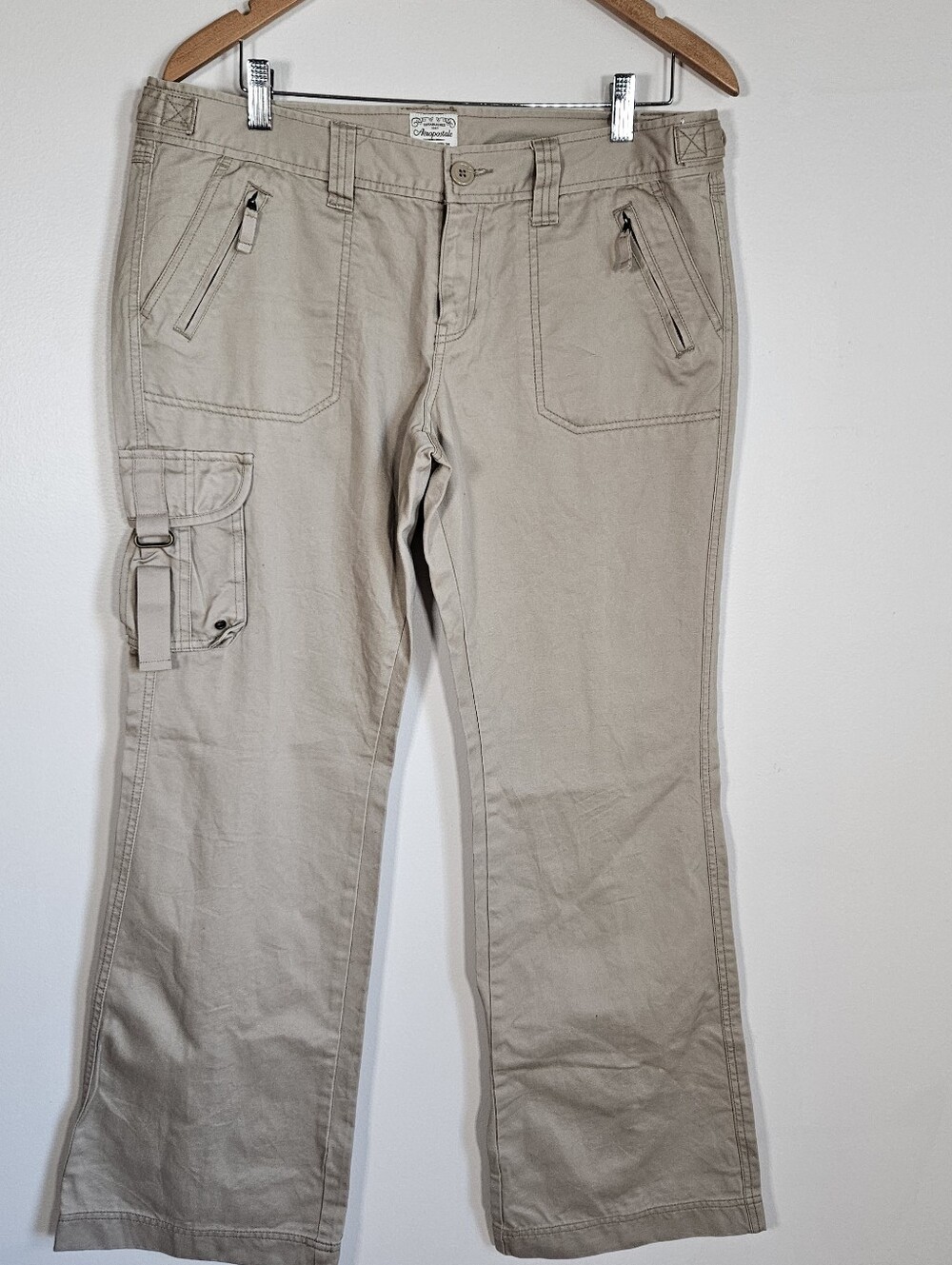 Y2K Vintage Aeropostale Khaki Cargo Pant Mid Rise Indie Street 13/14R Cotton